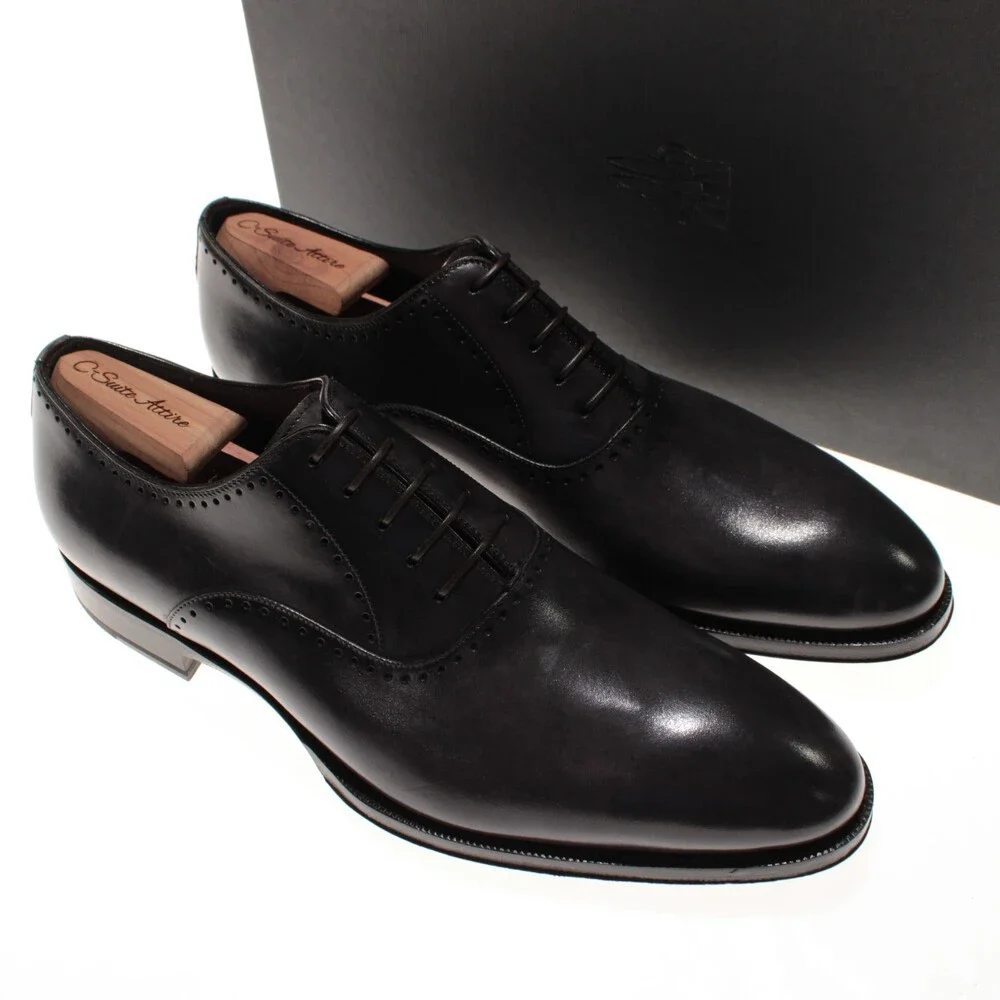 Di Bianco NWD Lace Up Oxford Dress Shoes Size 9 US in Black Leather
